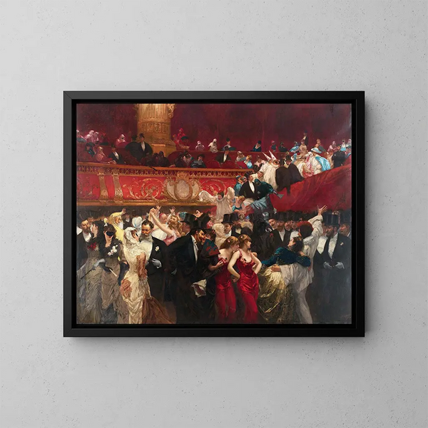 Masked Ball Painting - Charles Hermans — framed artwork on a wall