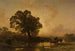Landschap aan de rivier bij zonsondergang - Charles Hoguet — weergave van het kunstwerk