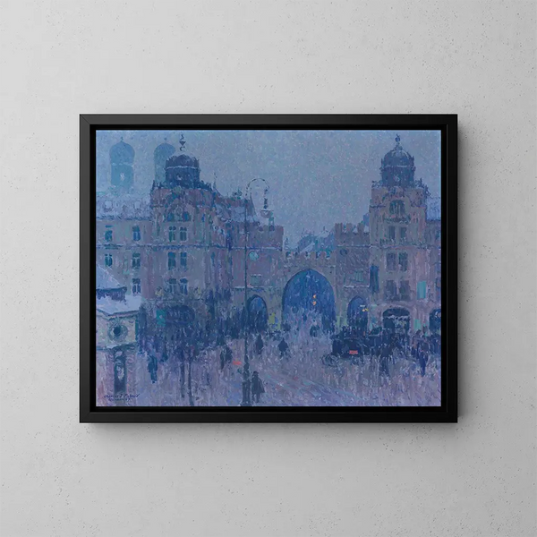 Au Karlstor, Munich - Charles Johann Palmi — framed artwork on a wall