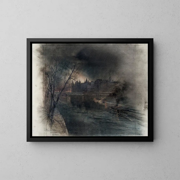 The Palace of Justice seen from the Pont Neuf - Charles Jouas — framed artwork on a wall