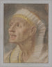 Hoofd van een koningin met Egyptische tulband van de Koninginnen aan de voeten van Alexander de Grote - Charles Le Brun — weergave van het kunstwerk