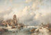 Winter Scene Painting - Charles Leickert — artwork view