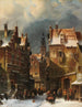 Uitzicht op de stad in de winter - Charles Leickert — weergave van het kunstwerk