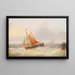Schepen op Woelige Zee - Charles Louis Verboeckhoven — ingelijst kunstwerk aan de muur