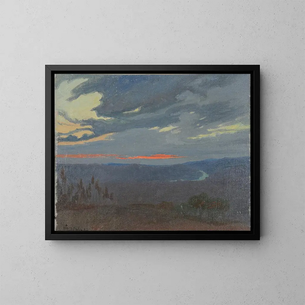 Sunrise over the Arno - Charles Marie Dulac — framed artwork on a wall