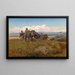 In het vijandige land - Charles Marion Russell — ingelijst kunstwerk aan de muur
