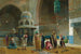 Gebed in de moskee van Sultan Hassan in Caïro - Charles Robertson — weergave van het kunstwerk