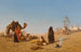 De halte van de karavaan - Charles Théodore Frère — weergave van het kunstwerk