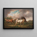 Drie paarden in een onweerachtig landschap - Charles Towne — ingelijst kunstwerk aan de muur