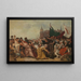 De gebroken standbeeld van hertog d'Albe dat door de straten wordt getrokken - Charles Verlat — ingelijst kunstwerk aan de muur