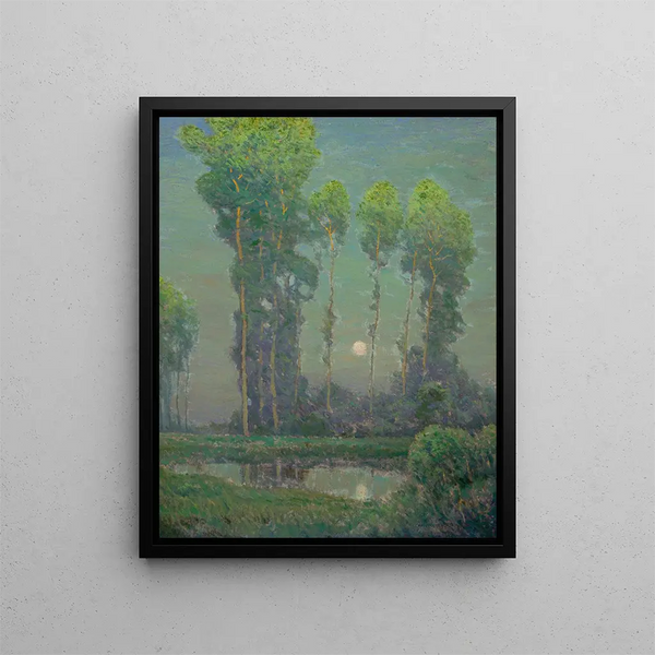 Lever de lune à Montigny - Charles Warren Eaton — framed artwork on a wall