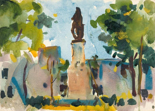 Charles Webster Hawthorne - Statue of Murillo Seville.webp