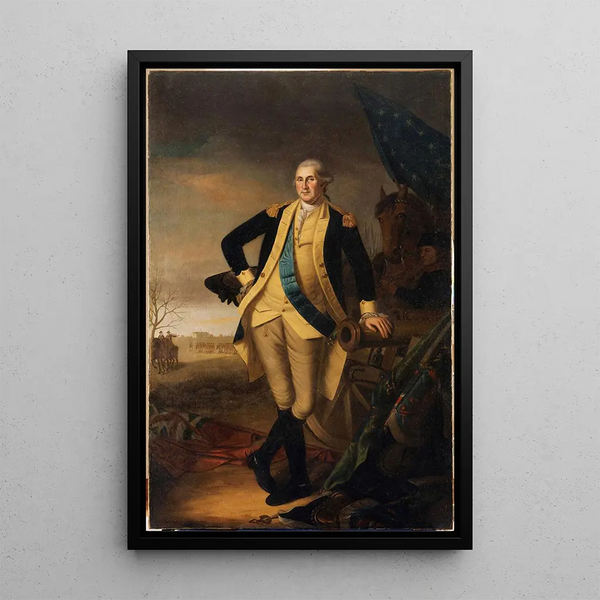 George Washington na de Slag bij Princeton - Charles Willson Peale — ingelijst kunstwerk aan de muur