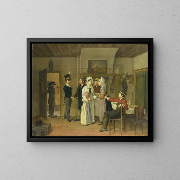 L'Adieu des soldats - Charles van Beveren — framed artwork on a wall