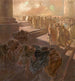 Jagen de handelaren uit de tempel - Gaetano Previati — weergave van het kunstwerk