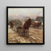 Paard en wagen op de dorpsstraat - Alfred Von Wierusz — ingelijst kunstwerk aan de muur