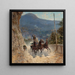 Paarden en reizigers die een Italiaanse bergweg berijden - Francesco Mancini — ingelijst kunstwerk aan de muur