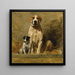 Hond en puppy in een kennel - John Emms — ingelijst kunstwerk aan de muur