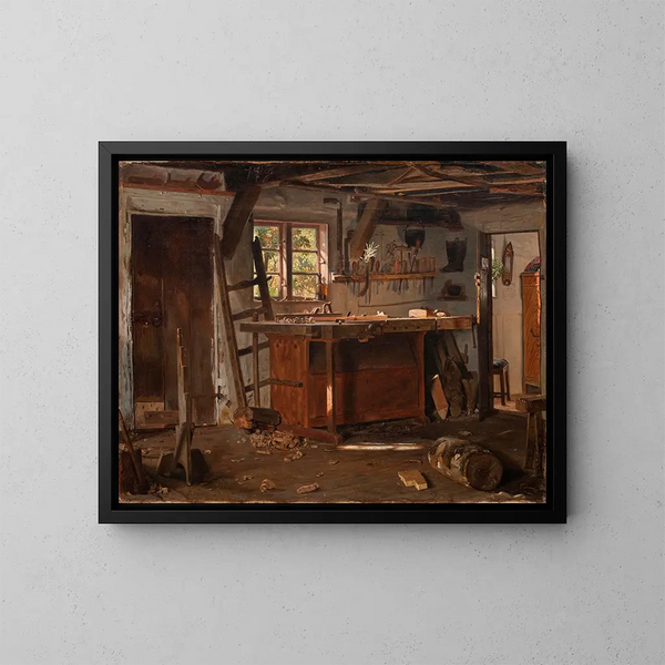 Un atelier de charpentier - Christen Dalsgaard — framed artwork on a wall