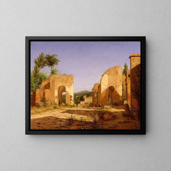 Porte dans la Via Sepulcralis à Pompéi - Christen Købke — framed artwork on a wall