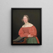 Portrait of the artist Cecilie Margrethe Petersen née Købke - Christen Købke — framed artwork on a wall