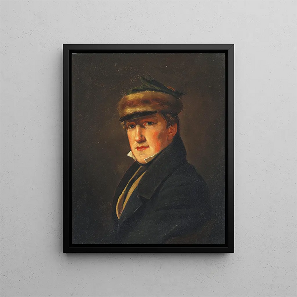 Portrait of Emmerik Höglberg - Christen Købke — framed artwork on a wall