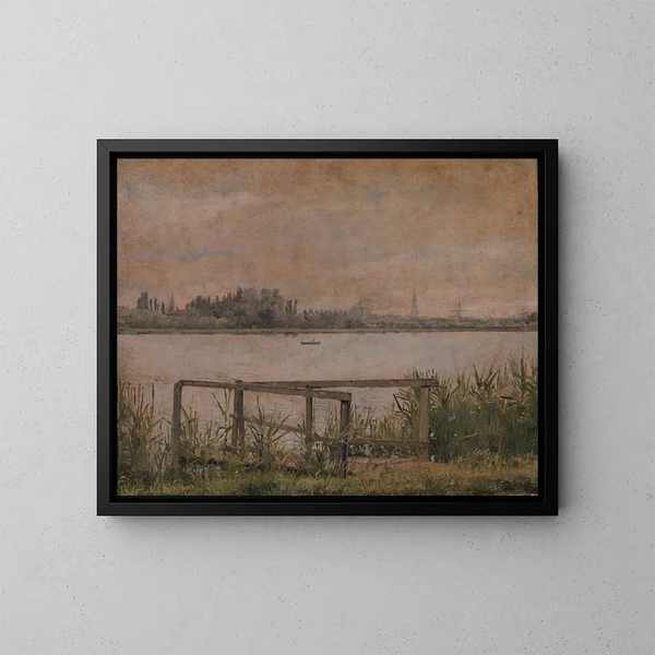 View of Copenhagen from Dosseringen - Christen Købke — framed artwork on a wall