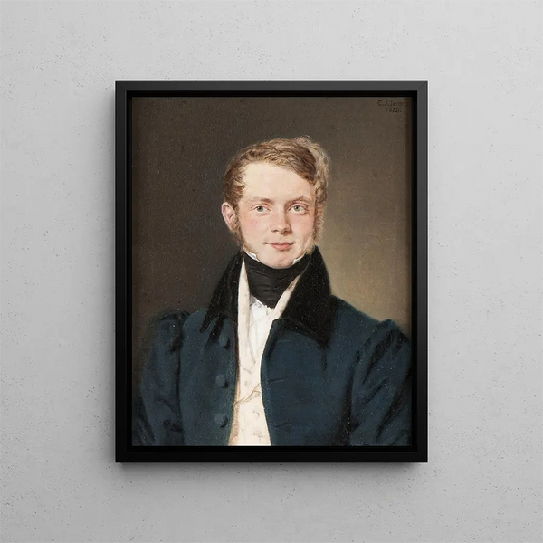Portrait of a Man - Christian Albrecht Jensen — framed artwork on a wall
