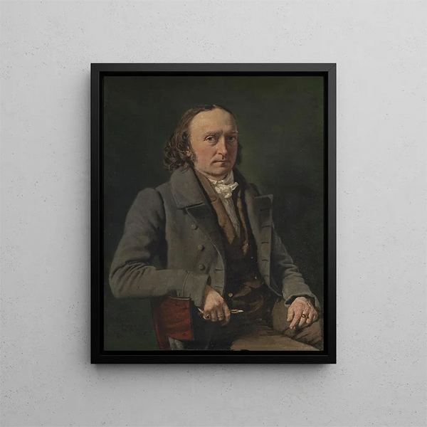 Self-portrait painting - Christian Albrecht Jensen — framed artwork on a wall
