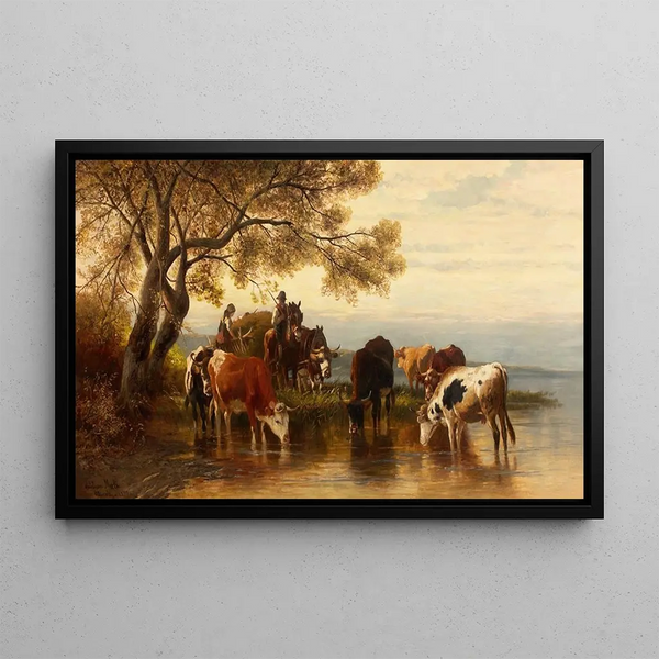 Christian Friedrich Mali - Landscape with Peasants and Cattle.webp