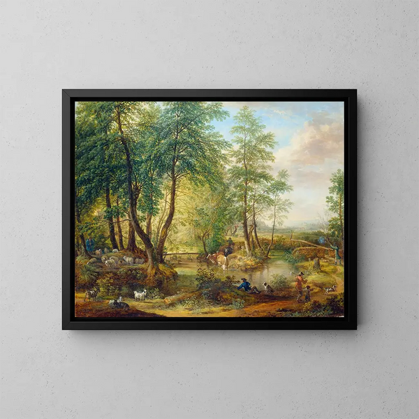 Bois inondés près d'Oberrad - Christian Georg Schütz l'Ancien — framed artwork on a wall