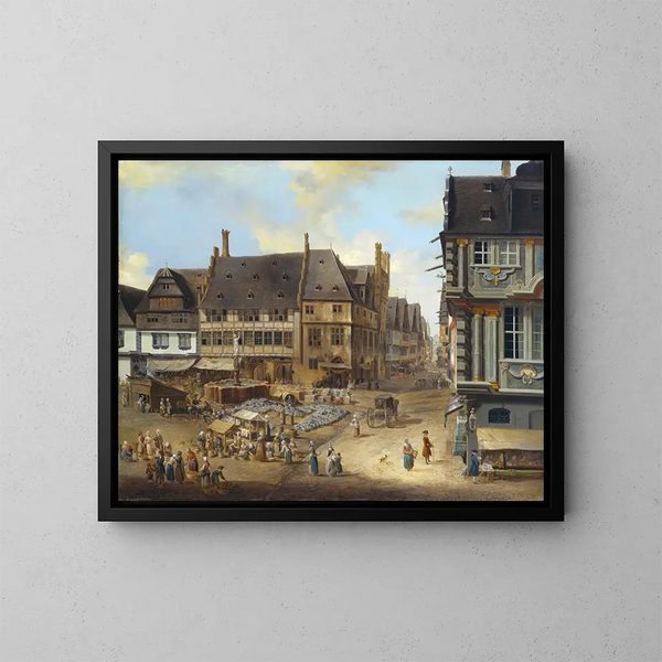 Le Liebfrauenberg à Francfort - Christian Georg Schütz l'Ancien — framed artwork on a wall