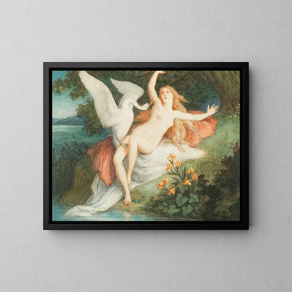 Leda and the Swan - Christian Griepenkerl — framed artwork on a wall