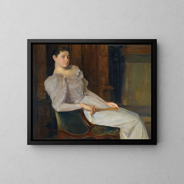 Meis in wit - Christian Krohg — ingelijst kunstwerk aan de muur