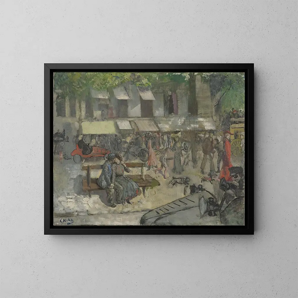 Scene of a street in Paris - Christian Krohg — framed artwork on a wall