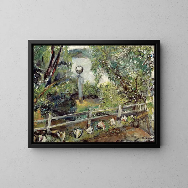 Het tuin met de glazen bol - Christian Krohg — ingelijst kunstwerk aan de muur