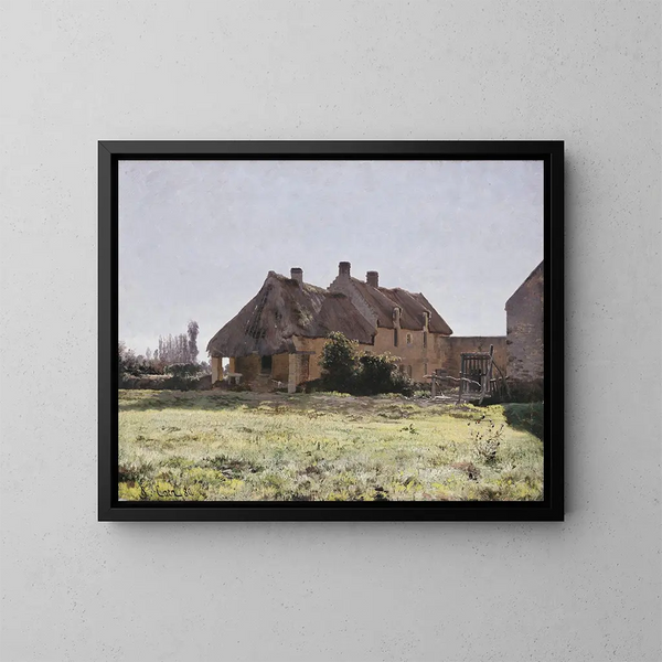Study of a French farm for the Venoix Farm 1881 - Christian Skredsvig — framed artwork on a wall