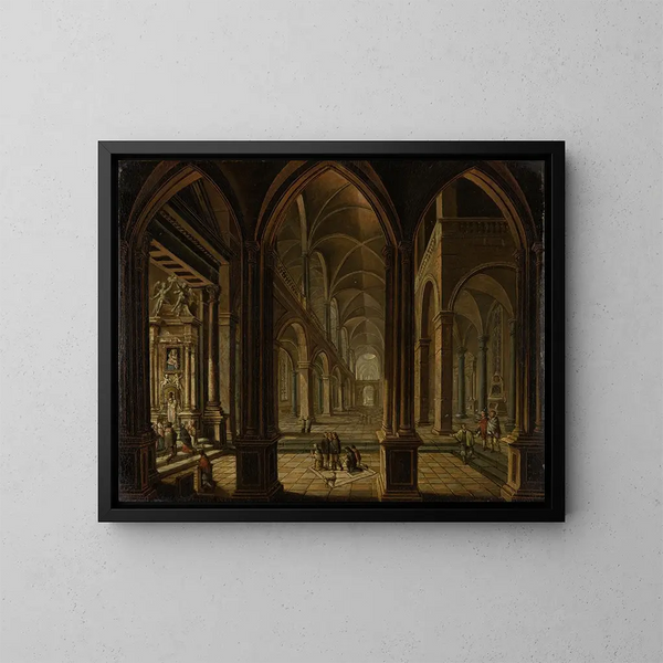 Interior church painting - Christian Stöcklin — framed artwork on a wall