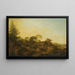 Landschap met molens aan de rand van een bos - Christian Wilhelm Ernst Dietrich — ingelijst kunstwerk aan de muur