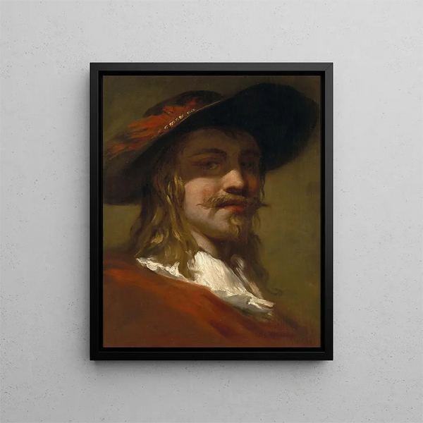 Portrait of a Man - Christian Wilhelm Ernst Dietrich — framed artwork on a wall