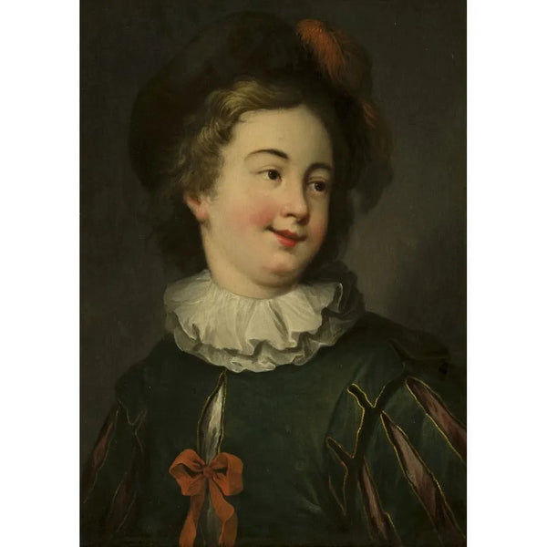 Portrait of a Boy - Christian Wilhelm Ernst Dietrich — framed artwork on a wall
