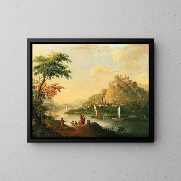 View of Dresden - Christian Wilhelm Ernst Dietrich — framed artwork on a wall