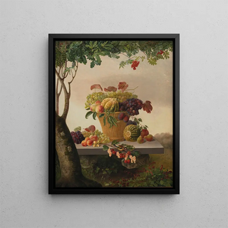Christine Lvmand - A Basket Of Fruit In A Landscape.webp