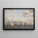 Een Russische vloot voor anker bij Elseneur - Christoffer Wilhelm Eckersberg — ingelijst kunstwerk aan de muur