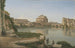 Uitzicht op de Tiber vanaf Trastevere naar het Castel Sant'Angelo - Christoffer Wilhelm Eckersberg — weergave van het kunstwerk