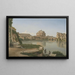 Uitzicht op de Tiber vanaf Trastevere naar het Castel Sant'Angelo - Christoffer Wilhelm Eckersberg — ingelijst kunstwerk aan de muur