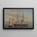 Een Amerikaanse zeilschip op anker terwijl haar zeilen drogen - Christoffer Wilhelm Eckersberg — ingelijst kunstwerk aan de muur