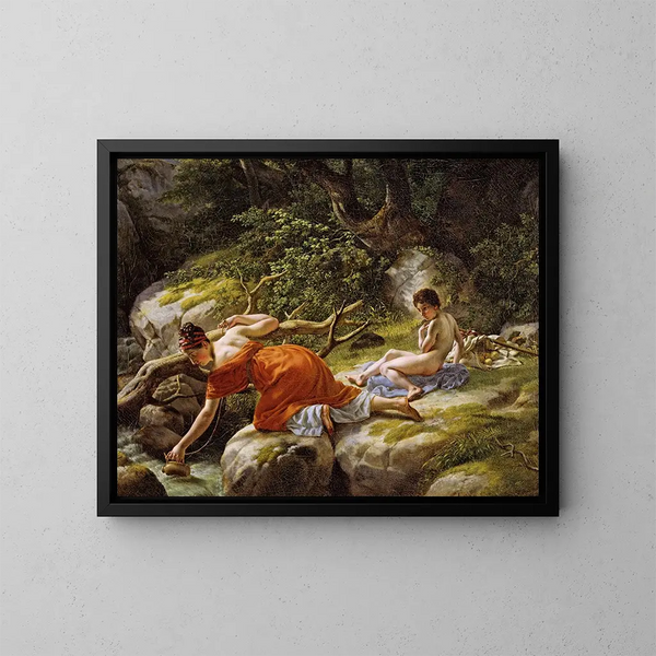 Hagar en Ismaël in de woestijn - Christoffer Wilhelm Eckersberg — ingelijst kunstwerk aan de muur