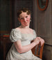 Julie Eckersberg née Juel de tweede vrouw van de kunstenaar - Christoffer Wilhelm Eckersberg — weergave van het kunstwerk