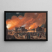 Copenhague de nacht tussen 4 en 5 september gezien vanaf Christianshavn - Christoffer Wilhelm Eckersberg — ingelijst kunstwerk aan de muur